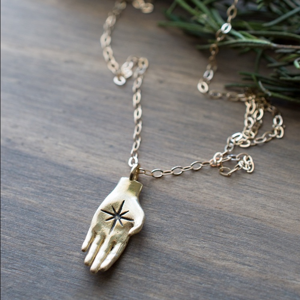 Original design, Handful of Magic Necklace Bronze